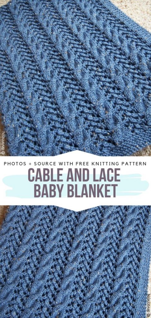 Blue Cables - Knit Baby Blankets with Free Patterns