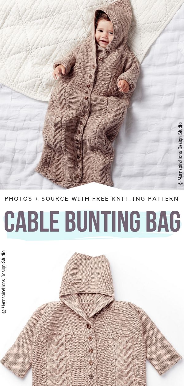 Cable Bunting Bag Free Knitting Pattern