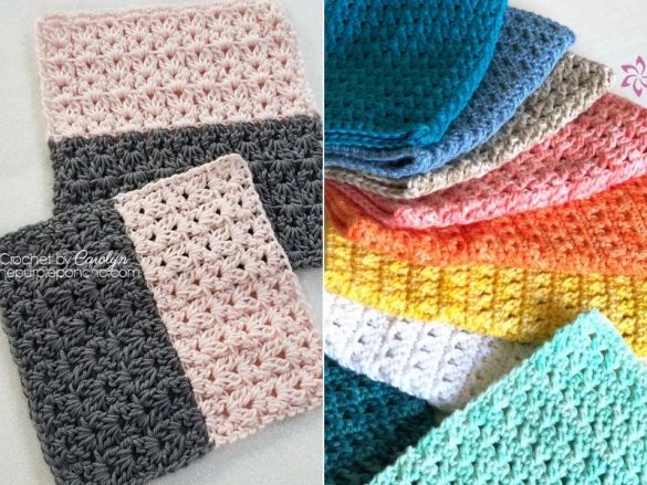 Super Colorful Crochet Washcloths - Free Patterns