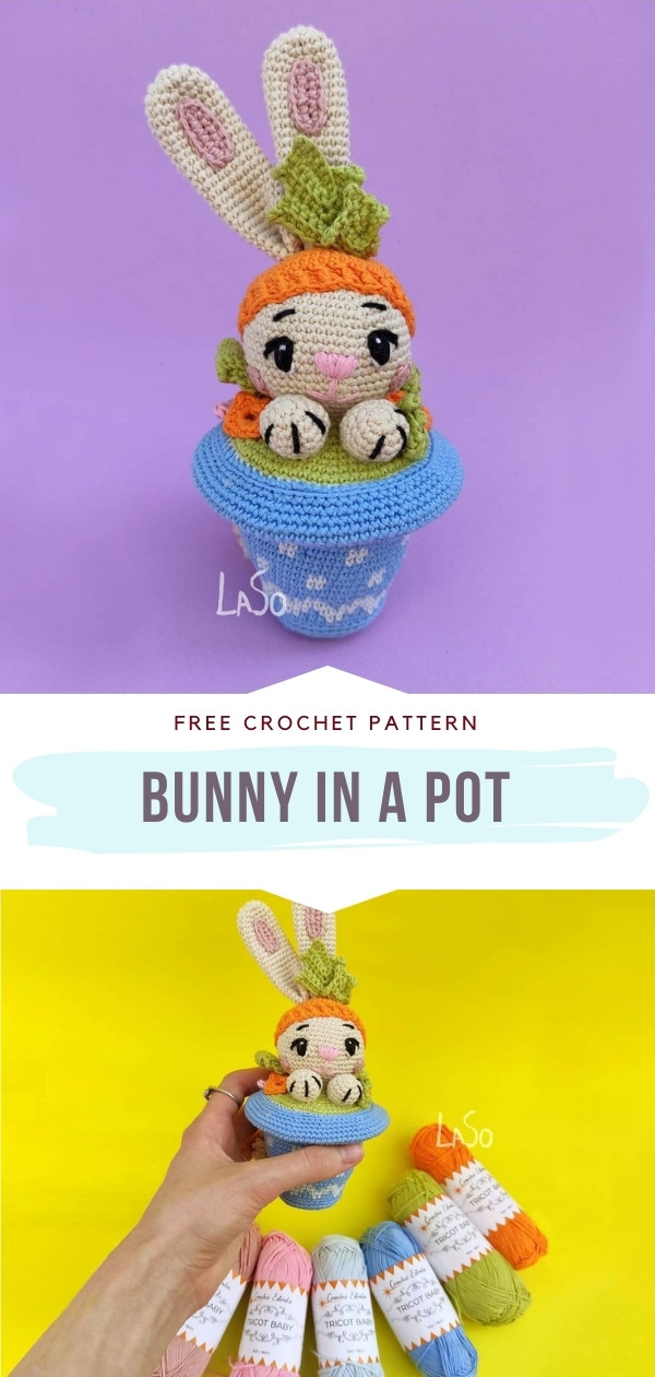 crochet Bunny in a pot