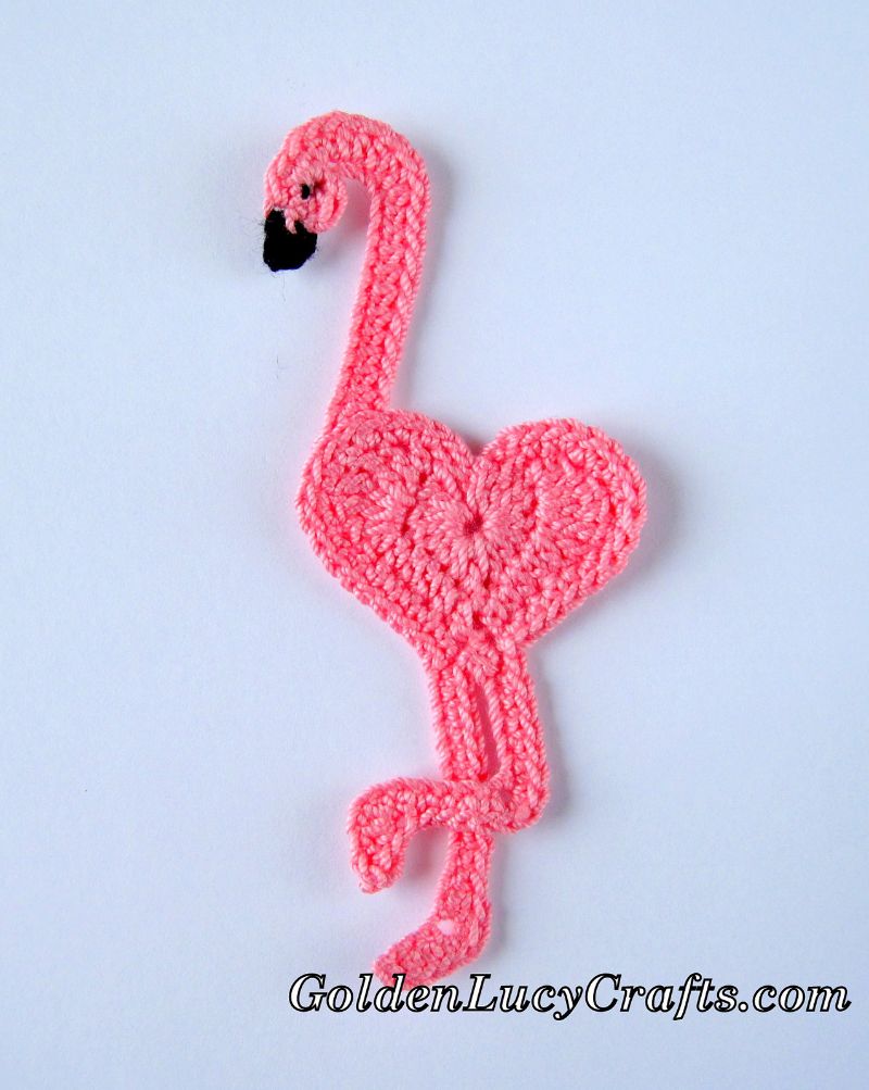 Flamingo Appliqué Free Crochet Pattern