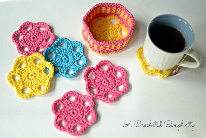 Floral Crochet Coasters