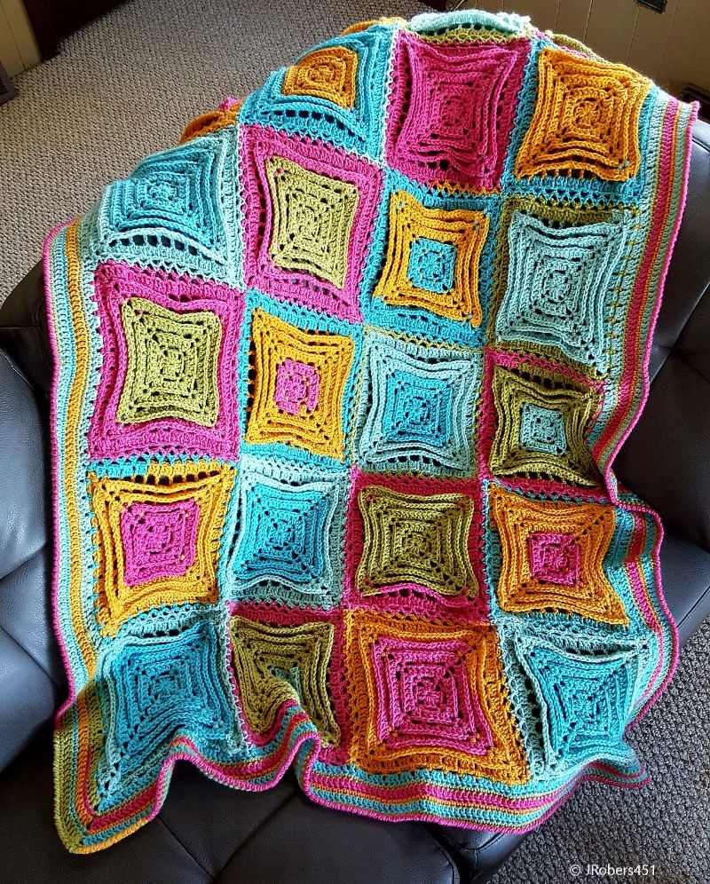 Hypnotic Tiles Afghan Free Crochet Pattern