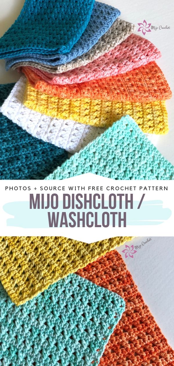 Super Colorful Crochet Washcloths - Free Patterns