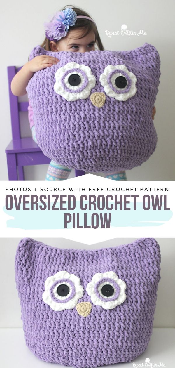 Oversized Crochet Owl Pillow Free Pattern