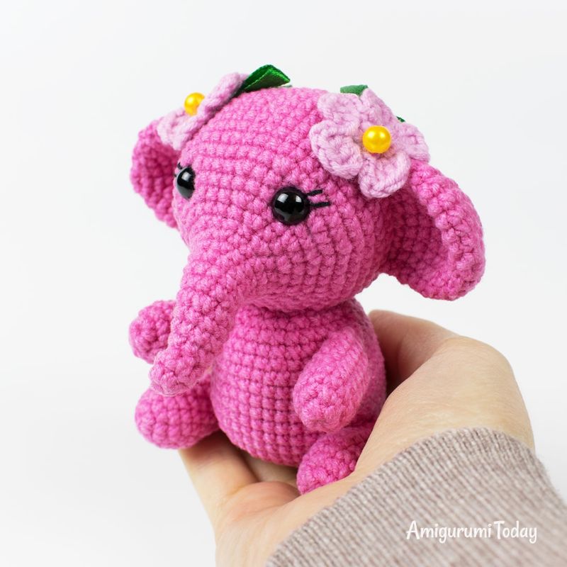 Pink Crochet Elephant Free Crochet Pattern
