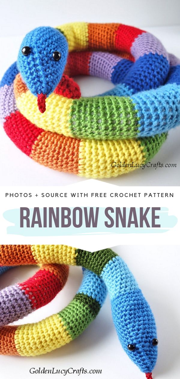 Rainbow Snake Free Crochet Pattern