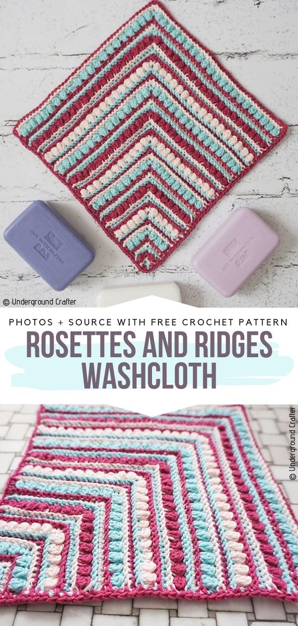 Rosettes and Ridges Washcloth