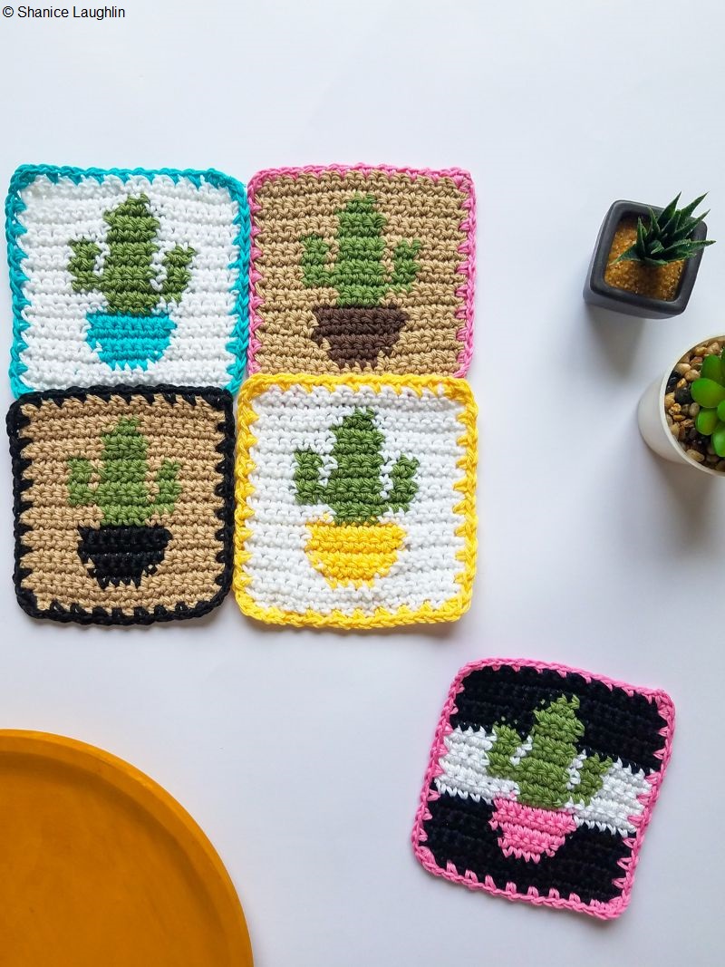 Cactus Crochet Coaster