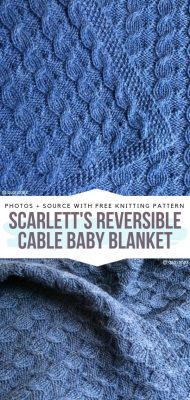 Blue Cables - Knit Baby Blankets with Free Patterns