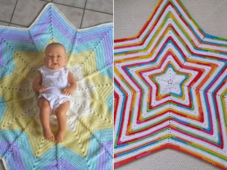 Star Shaped baby Blankets Free Crochet Patterns