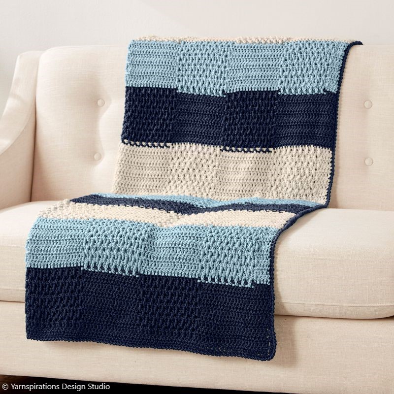 Textures Stripes Blanket Free Crochet Pattern