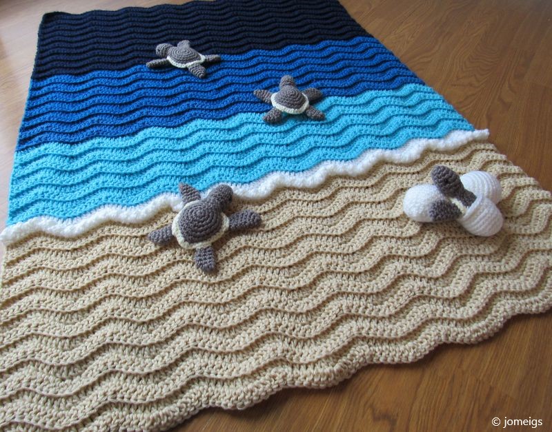 Ripple Blanket Turtle Beach Free Crochet Pattern