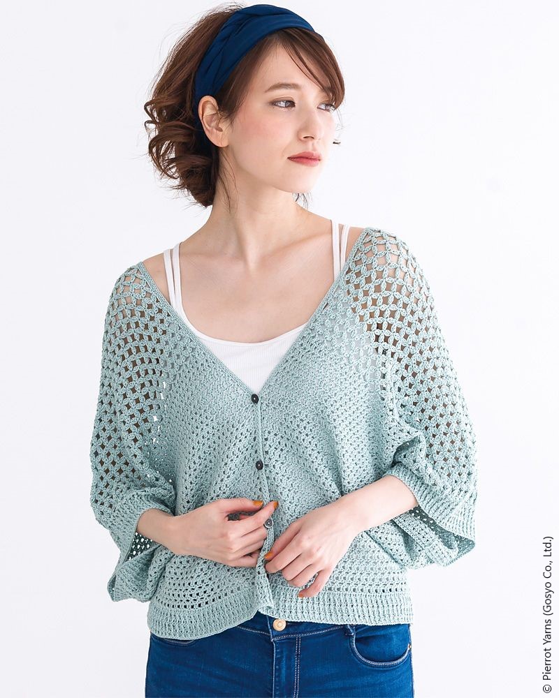 a cropped crochet cardigan