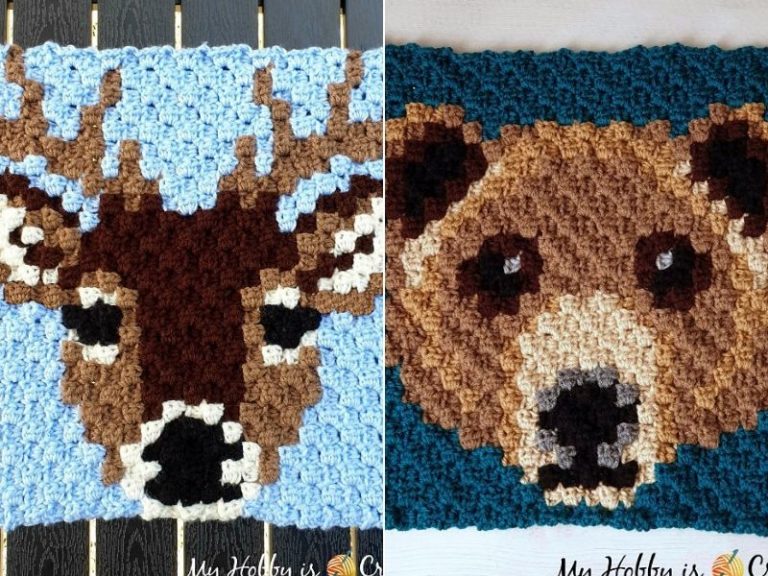 Woodland C2C Squares Free Crochet Patterns