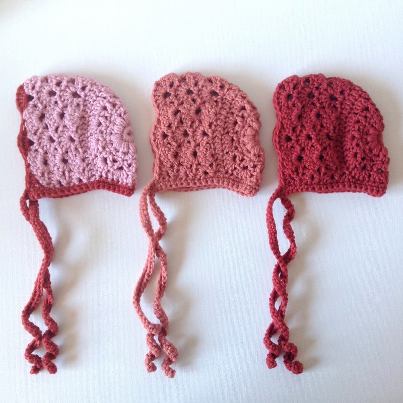Apricot Baby Bonnet Free Crochet Pattern