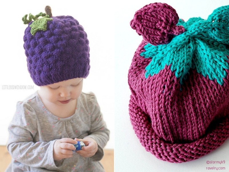 Awesome Fruity Knitted Baby Hats - Free Patterns