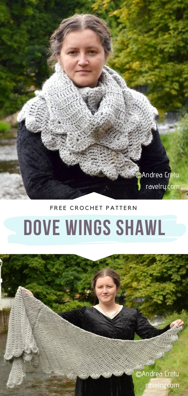 crochet dove wings shawl