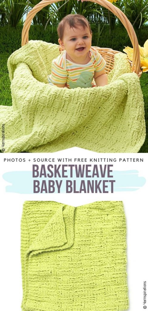 Knitted Basketweave Baby Blankets - Free Patterns