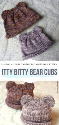 Bear Hats with Free Knitting Patterns