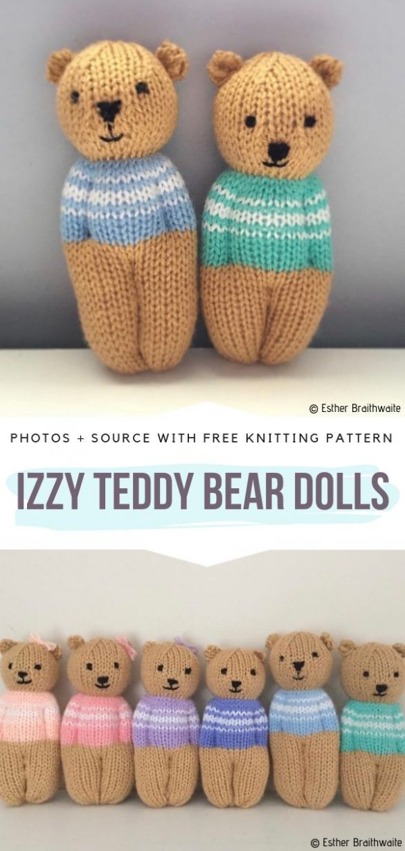 miniature knitted teddy bear patterns free