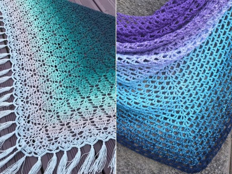 Lacy Gradient Shawls Free Crochet Patterns