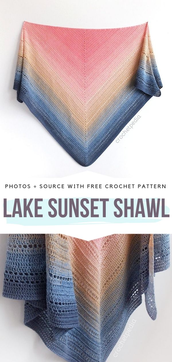 Lake Sunset Shawl Free Crochet Pattern