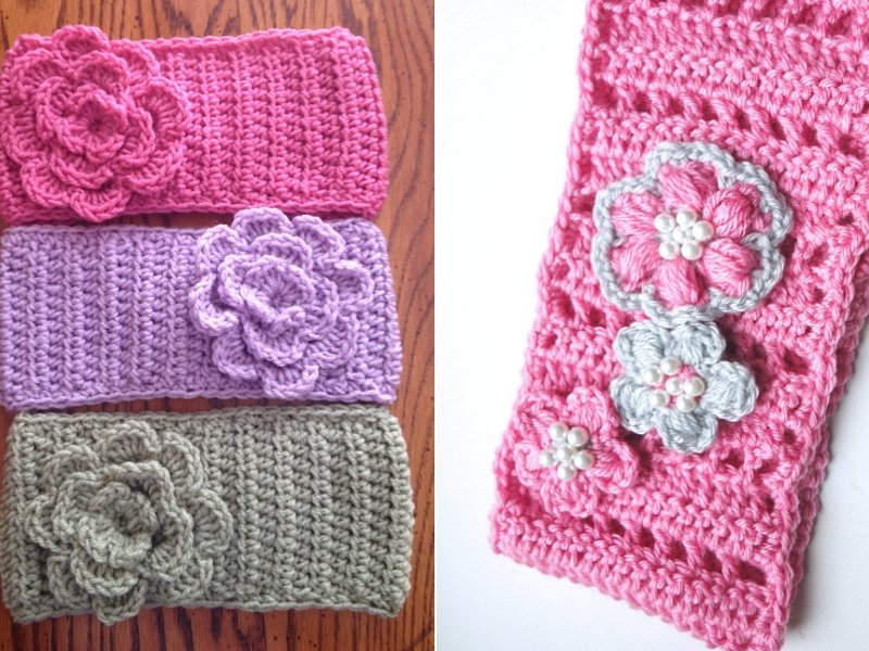 Flower Headbands Free Crochet Patterns