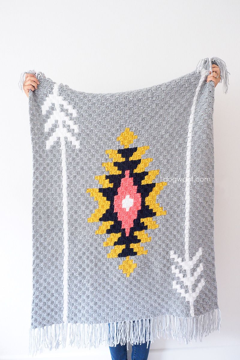 Southwest Sunburst Afghan Free Crochet Pattern