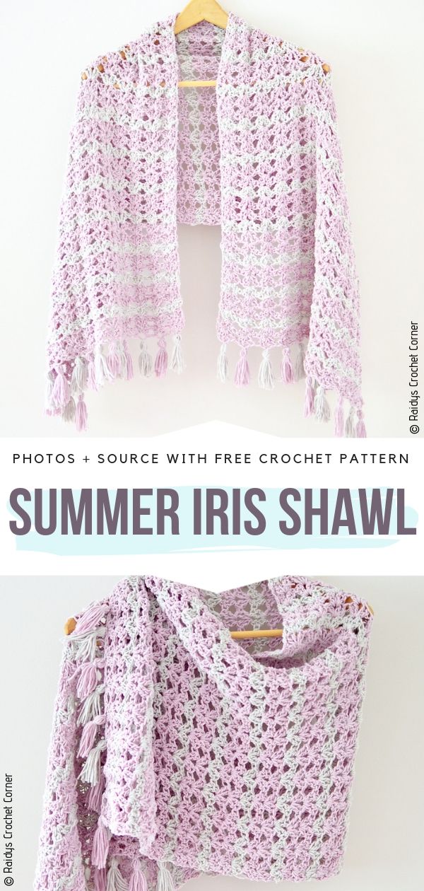 Summer Iris Shawl Free Crochet Pattern