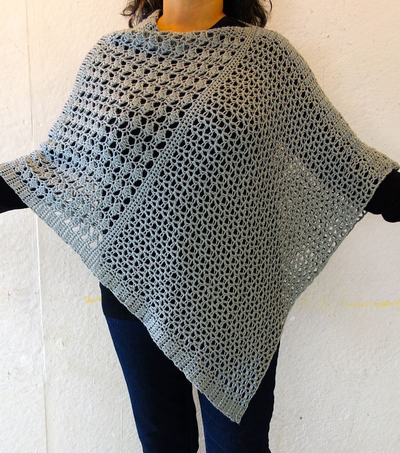 Wrapped Pearl Poncho Free Crochet Pattern