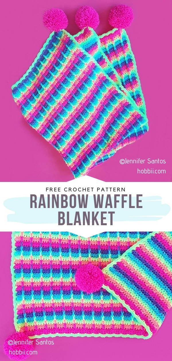 Rainbow Waffle Stitch Blanket