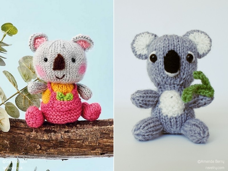 The Cutest Knitted Koala Toys with Free Patterns