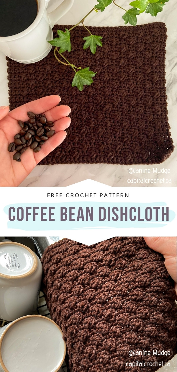 Coffee Bean Crochet Dishcloth