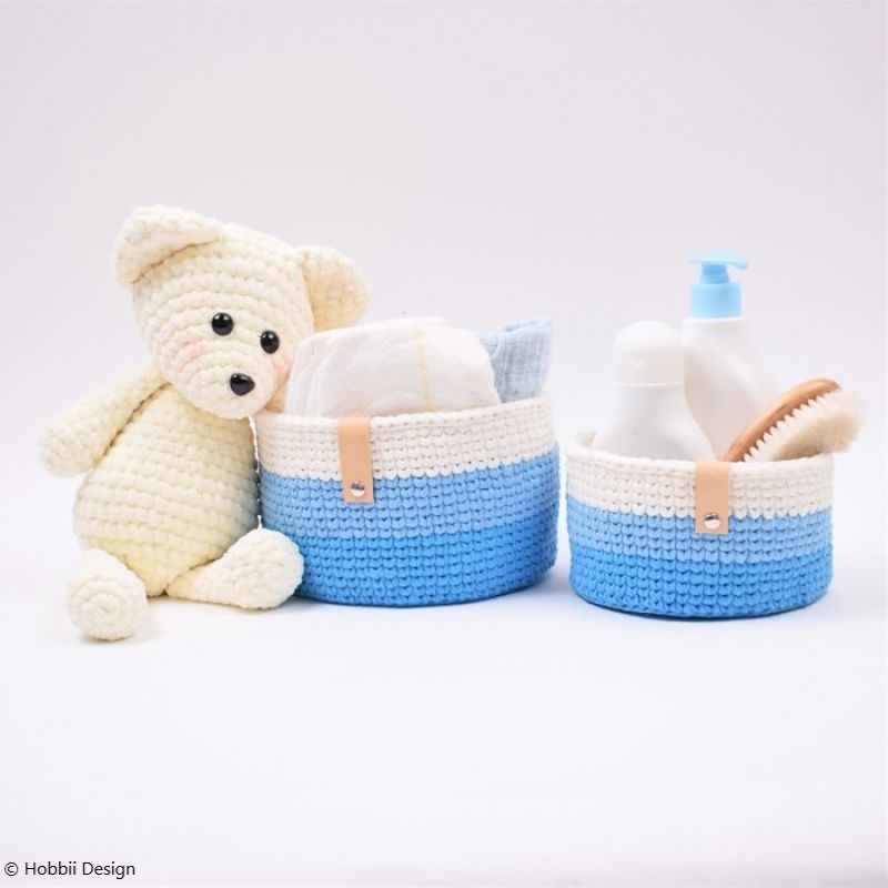 BabyRoom Storage Baskets Free Crochet Pattern
