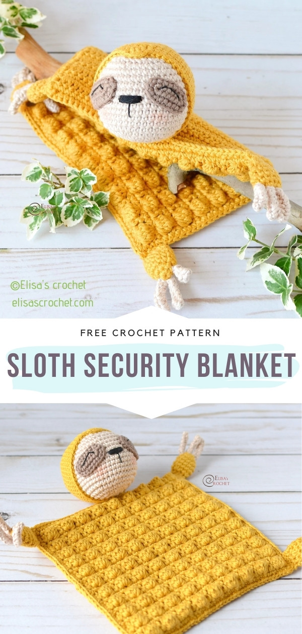 Crochet Sloth Security Blanket