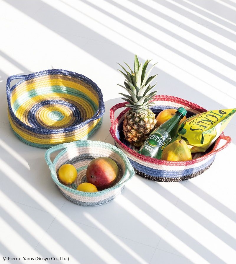 Colorful Baskets Free Crochet Pattern