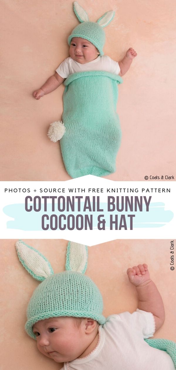 Knitted Bunny Cocoon & Hat