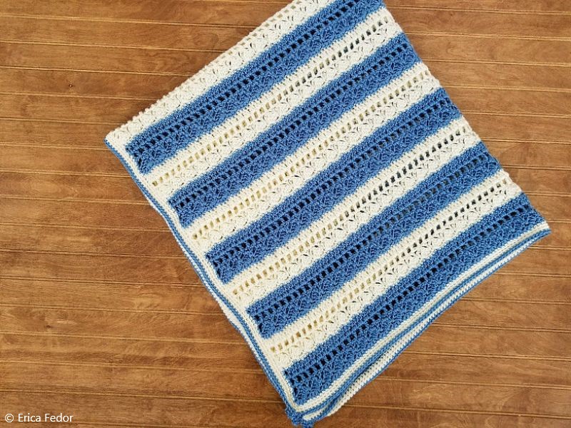 Crochet Denim & Ivory Lapghan