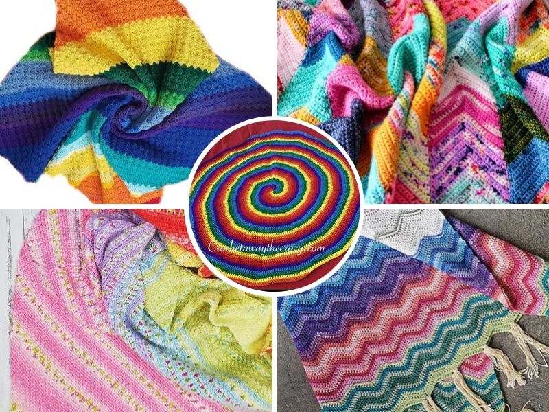 Rainbow Crocheted Blankets