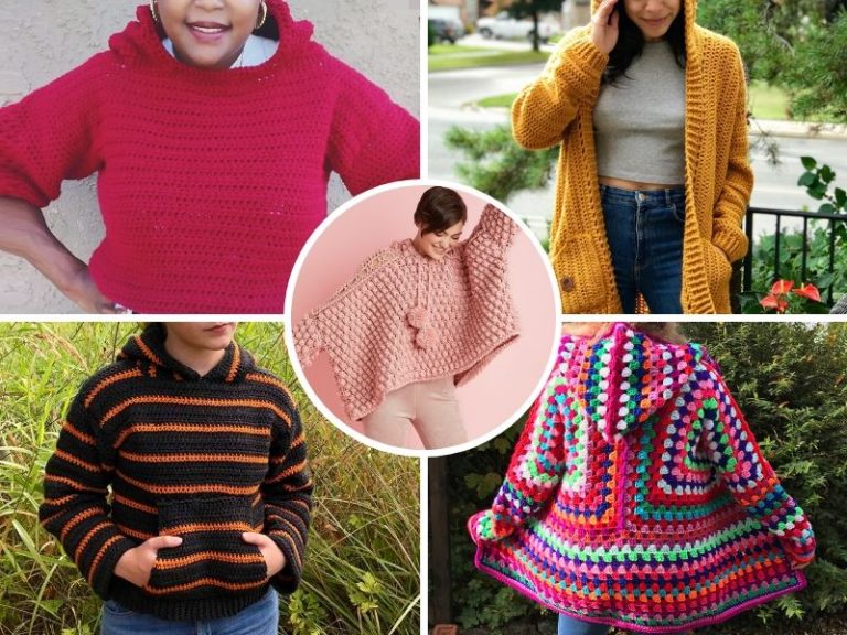 Awesome Adult Crochet Hoodies - Ideas and Free Patterns