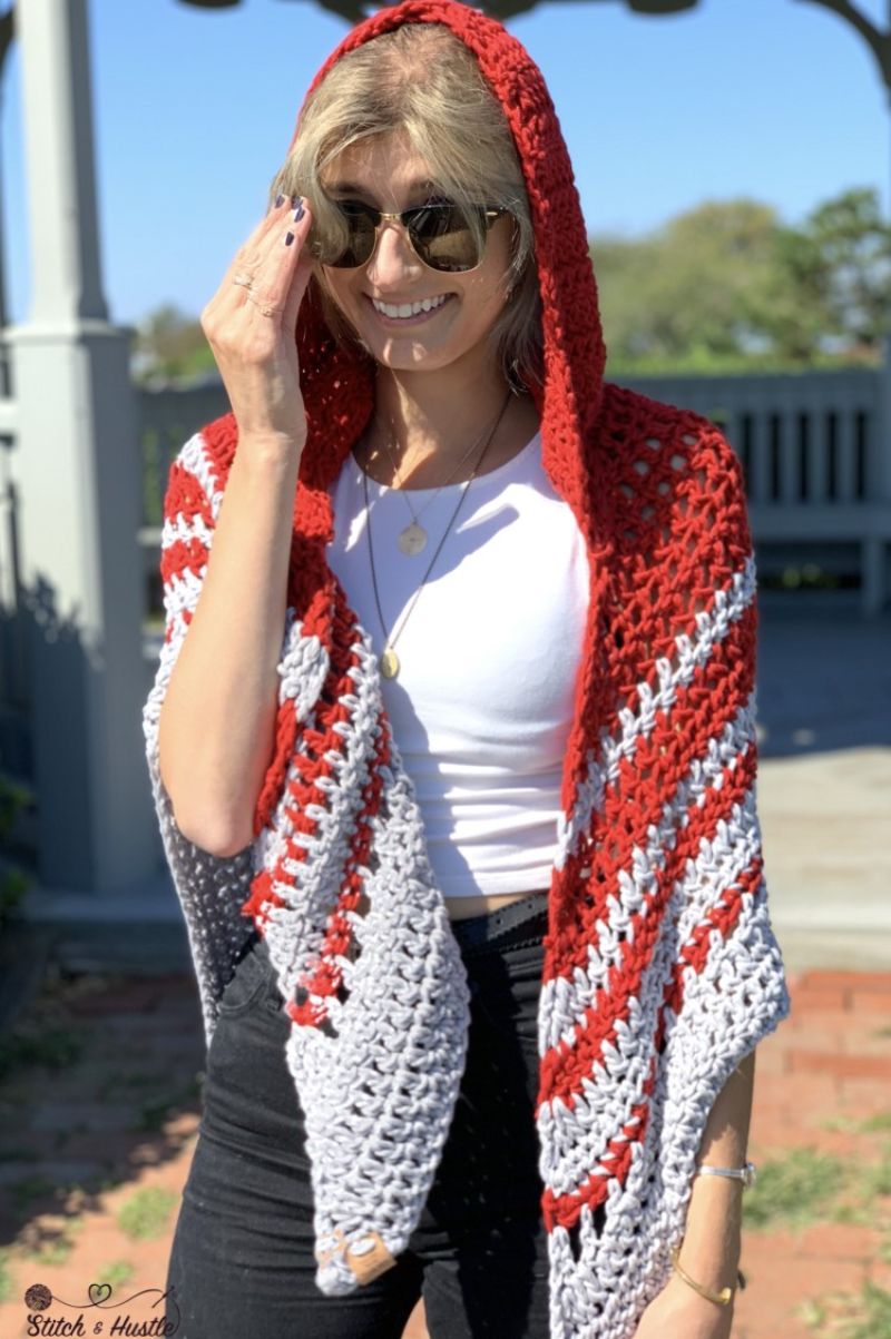 Hooded Shawl Free Crochet Pattern