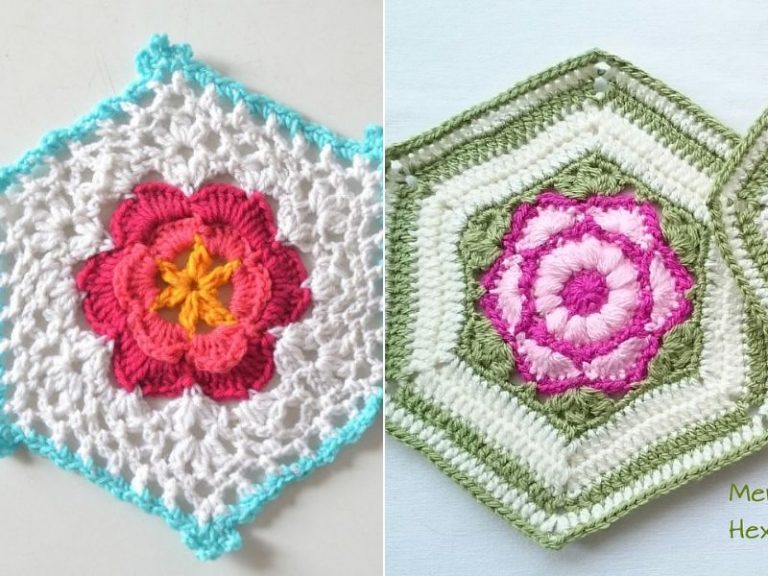 Intricate Flower Hexagons Free Crochet Patterns