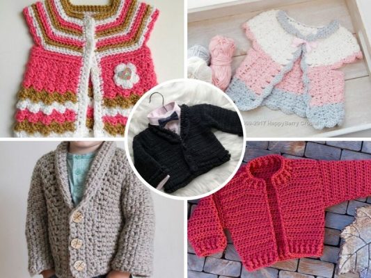 Lovely Crochet Baby Cardigans with Free Patterns