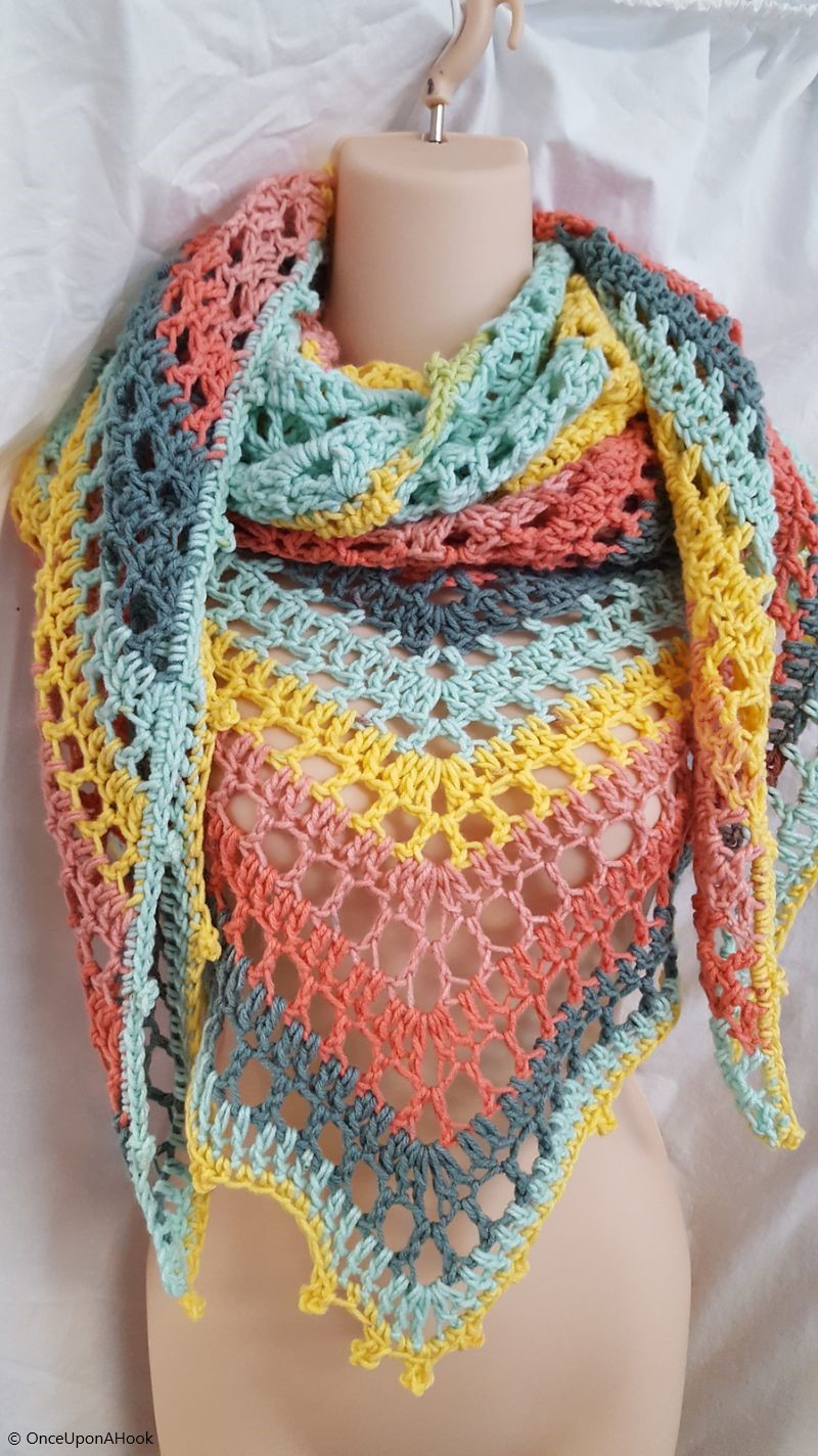 One “Big Cake” Shawl Scarf Free Crochet Pattern