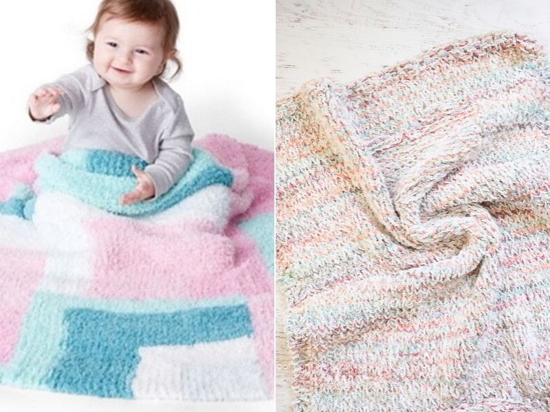 Pastel Rainbow Baby Blanket Knitting Pattern. Merino. Easy 