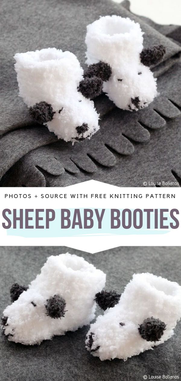 Sheep Baby Booties Free Knitting Pattern