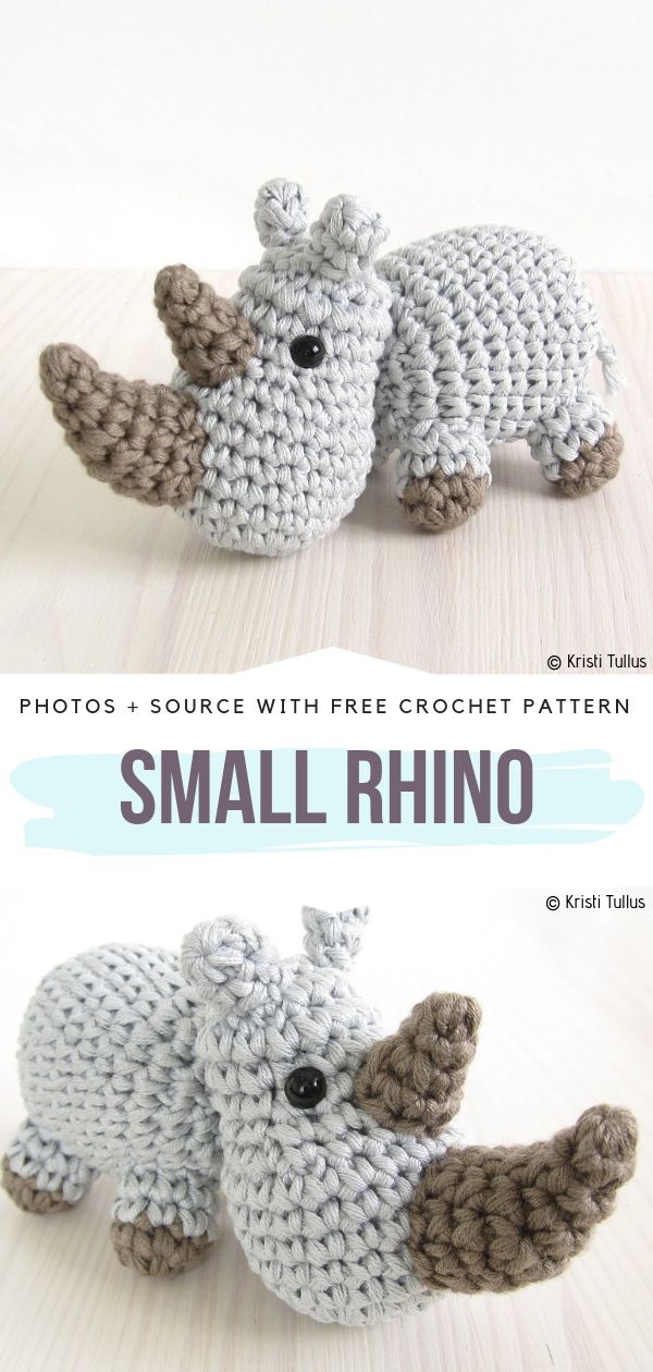Small Rhino Free Crochet Pattern