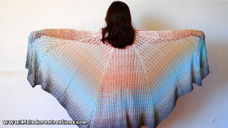 V stitch Butterfly Shawl
