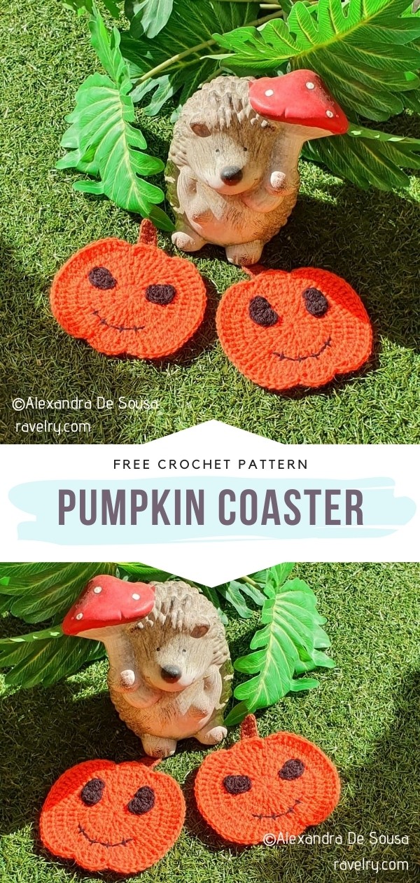 Crochet Pumpkin coaster